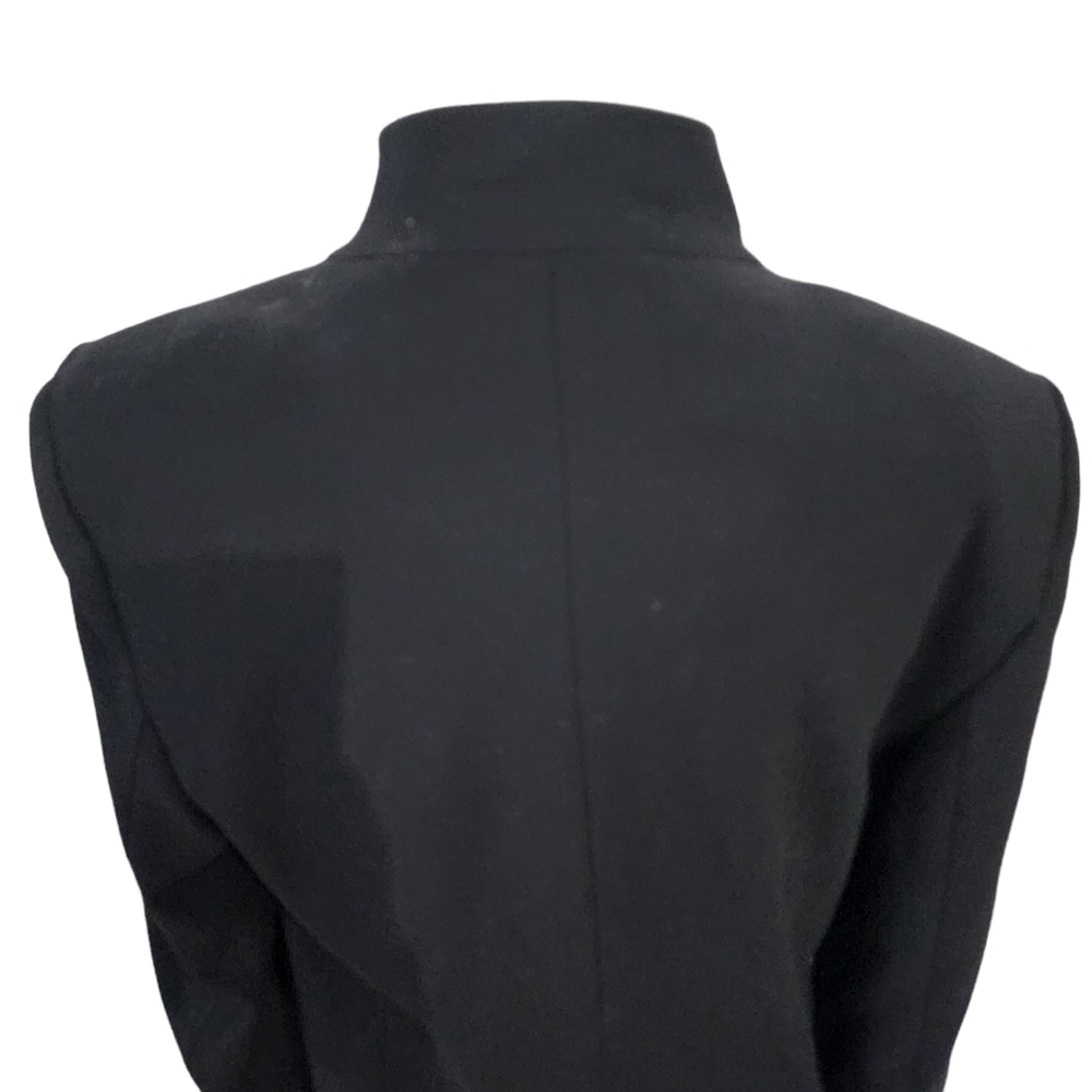 EUC Escada Black Leather Trim Wool Blend Babaasi Blazer - Picture 6 of 10
